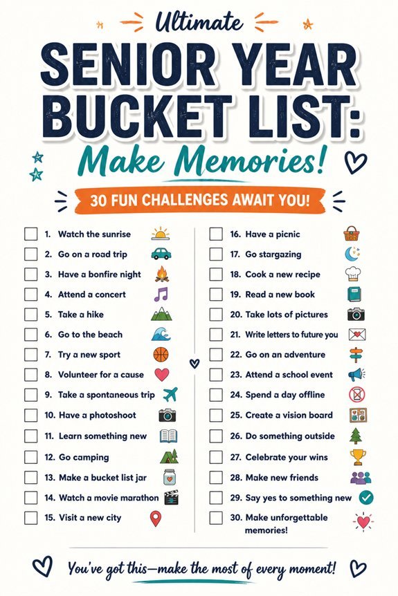 senior year adventure goals