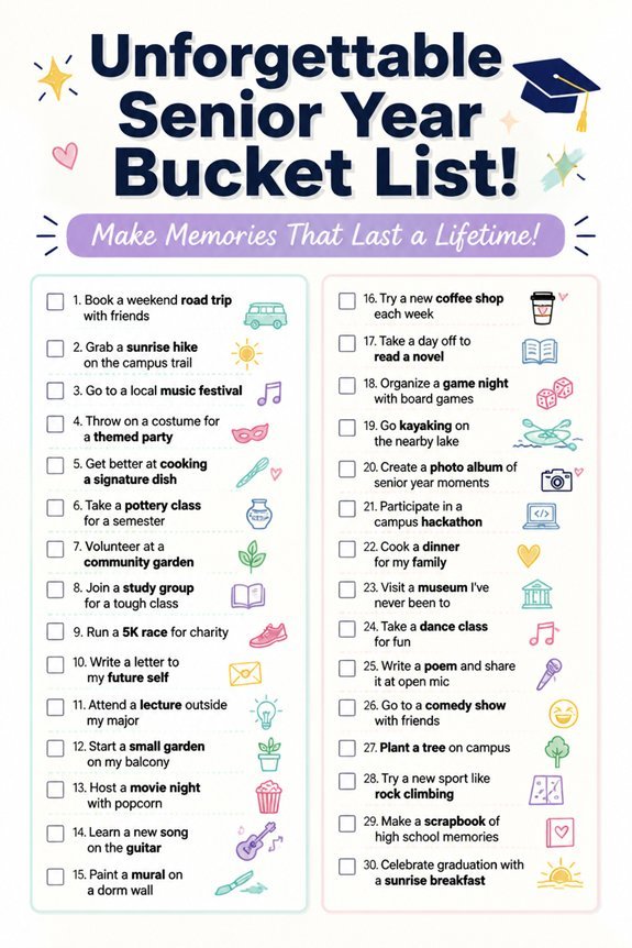 senior year adventure list