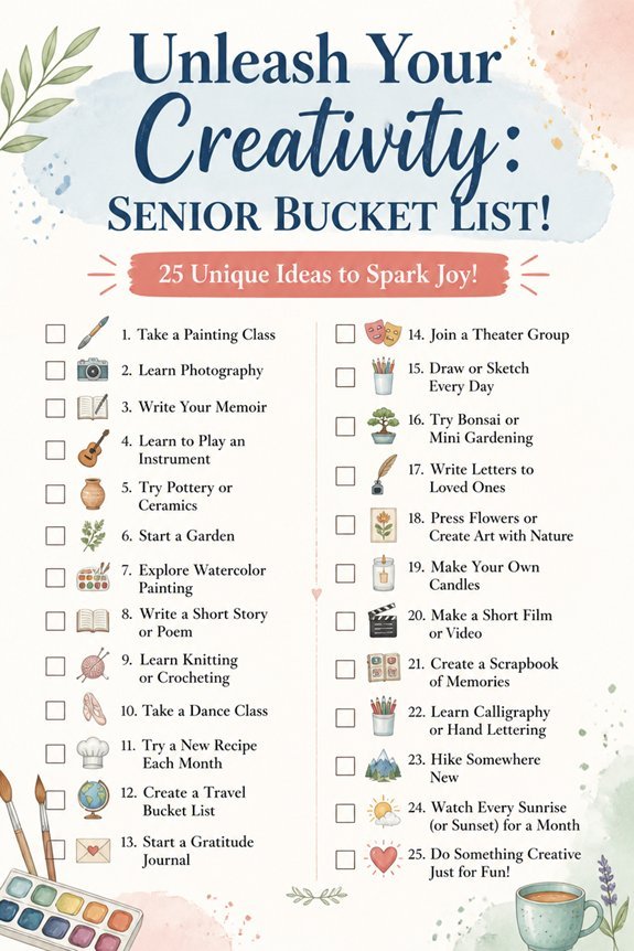 unique artsy senior bucket list